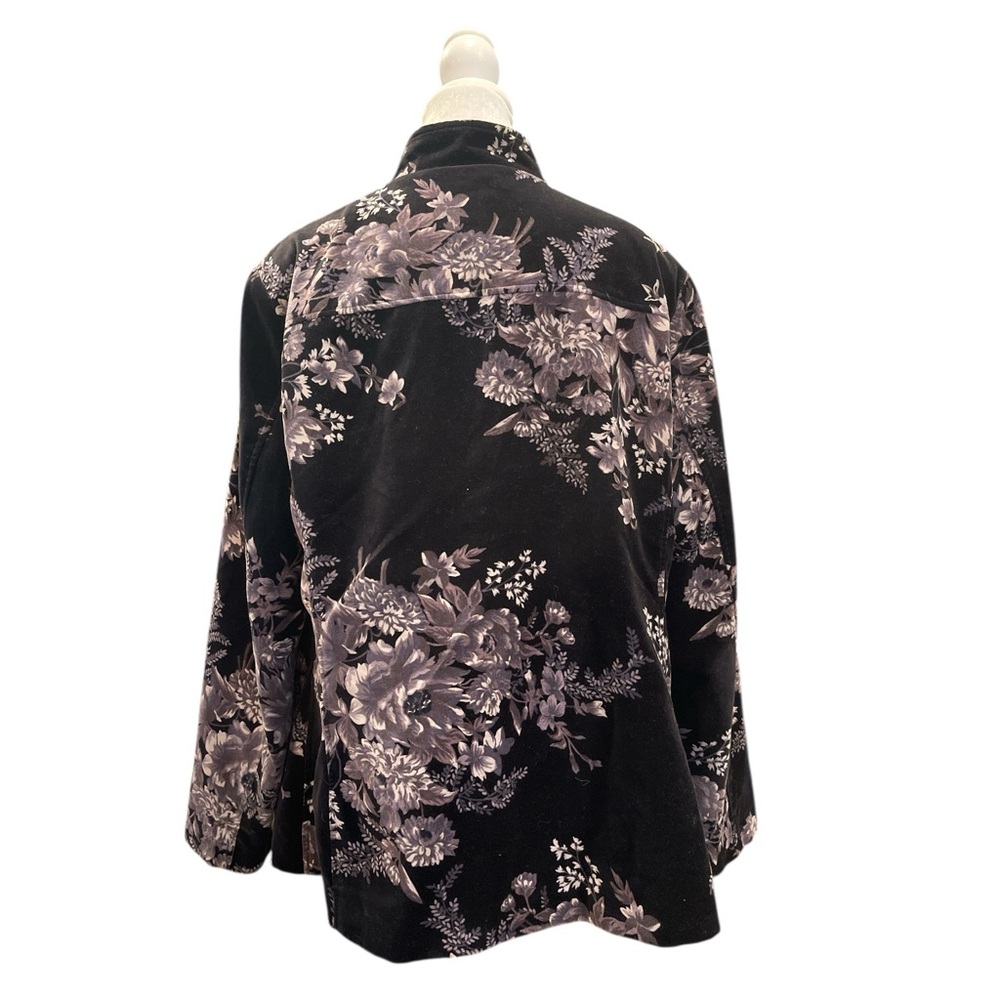 Vintage Floral Velvet Jacket L XL Dark Romantic Whimsygoth Boho - Picture 5 of 7